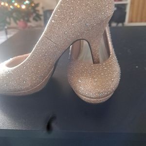 Rose gold high heels